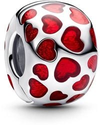PANDORA - Ladies Hearts Round Clip Charm - Lyst