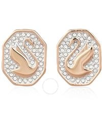 Swarovski - Ladies Signum Rose Tone Plated Crystal Stud Earrings - Lyst
