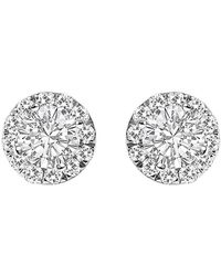 Haus of Brilliance - 14K 1/2 Cttw Lab-Grown Diamond Halo Stud Earring (F-G Color, Vs1-Vs2 Clarity) - Lyst