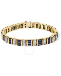 Haus of Brilliance - 14K 2/5 Cttw Diamond & 8.0 Cttw Baguette Cut Sapphire Alternating Link Bracelet - Lyst