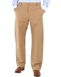 Burberry - Cotton Twill Tailored Trousers - Lyst