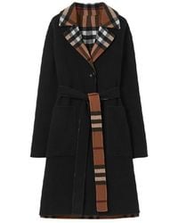 Burberry - Dorea Reversible Check-Print Wool Coat, Brand Size 8 Us - Lyst