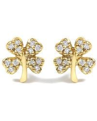 Haus of Brilliance - 10K Diamond Accent 4 Leaf Clover Stud Earrings - Lyst