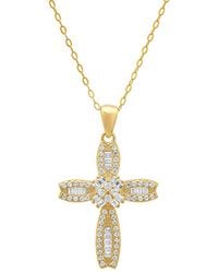 Kylie Harper - 14K Over Petite Luxurious Baguette-Cut Cz Cross Pendant - Lyst