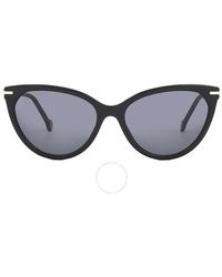 Carolina Herrera - Grey Cat Eye Sunglasses Her 0093/s 0807/ir 57 - Lyst