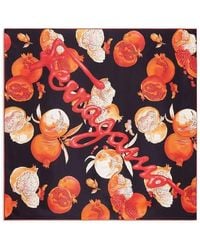 Ferragamo - Pomegranate Print Silk Scarf - Lyst