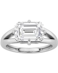 Mure And Co - 2.5Ctw Emerald Shaped Lab Grown Diamond (F/Vs) East West Solitaire Ring - Lyst