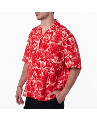 Burberry - Rose-Print Short-Sleeve Shirt - Lyst