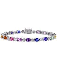 Amour - 9-7/8 Ct Tgw Multi-Color Created Sapphire And Diamond-Accent Tennis Bracelet - Lyst