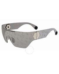 Philipp Plein - Mirror Logo Shield Sunglasses Spp029m 579l 99 - Lyst