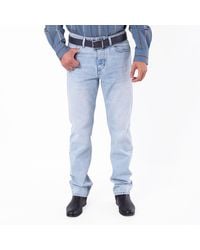 Ami Paris - Classic Fit Bleached Denim Jeans, Waist - Lyst
