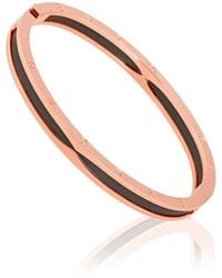 BVLGARI - 18 Kt Rose B.Zero1 Bangle Bracelet With Ceramic, Brand - Lyst