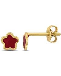 Amour - Enamel Flower Stud Earrings - Lyst