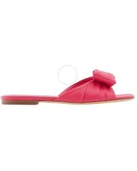 Ferragamo - Vara Bow Leather Slides, Size 5 - Lyst