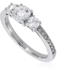 Swarovski - Tone Round Cut Attract Trilogy Ring, Size 60 - Lyst