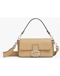 Fendi - Sabbia Palladium Monogrammed Baguette Shoulder Bag - Lyst