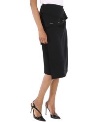 Burberry - Asymmetrical Wrap Midi Skirt - Lyst