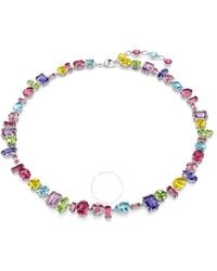 Swarovski - Rhodium Plated Mixed Cuts Gema Necklace - Lyst