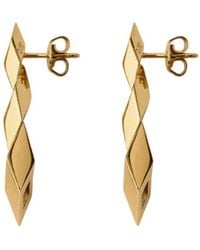 Burberry - Plated Hollow Drop Earrings - Lyst