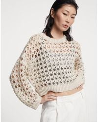 Brunello Cucinelli - Openwork Knit Sweater, Size X-Large - Lyst
