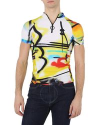 Off-White c/o Virgil Abloh - Off- Multicolor Futura-print Zipped T-shirt - Lyst