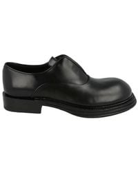 Ferragamo - Fanni Lace Up Leather Loafers - Lyst