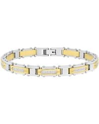 Robert Alton - 1/2Ctw Diamond Stainless Steel With Finish Bracelet - Lyst