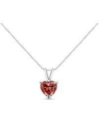 Haus of Brilliance - Igi Certified 14K Martini Set 1.00 Cttw Lab Grown Heart Diamond Solitaire 18" Pendant Necklace Color, Si2 Clarity) - Lyst