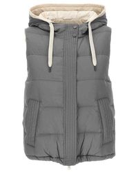 Brunello Cucinelli - Medium Padded Hooded Vest, Brand Size 50 (Us - Lyst