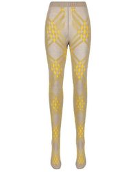 Burberry - Check-Pattern Wool-Blend Tights - Lyst