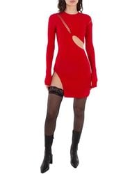 The Attico - Cut-Out Detail Long Sleeve Mini Dress - Lyst
