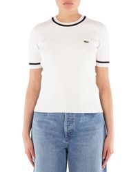 Lacoste - Crew Neck Pull Over Knit Sweater, Brand Size 38 (Us - Lyst