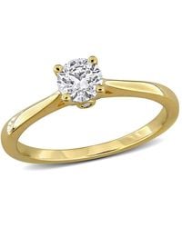 Created Forever - 1/2Ct Tw Lab-Grown Diamond Solitaire Engagement Ring With Side Accents - Lyst