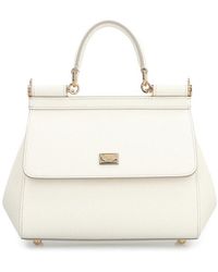 Dolce & Gabbana - Dolce & Gabbana Sicily Media Leather Handbag - Lyst