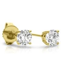 Tresorra - 14K Round Cut Earth Mined Diamond Stud Earrings - Lyst