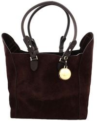 Burberry - Medium Calf Suede Shield Tote Bag - Lyst