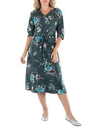 Max Mara - Cloe Belted Poplin Long-Sleeve Midi Dress - Lyst