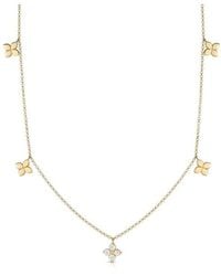 Roberto Coin - 18K Love By The Inch Diamond & Polished Small Flower Station Necklace - Lyst