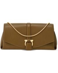 Ferragamo - Front Flap Chain-Link Shoulder Bag - Lyst