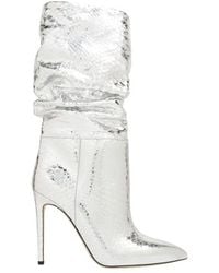 Paris Texas - Python-Embossed Slouchy Stiletto Boots - Lyst