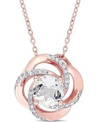 Amour - 2-3/5 Ct Tgw Topaz Interlaced Floral Swirl Pendant With Chain - Lyst