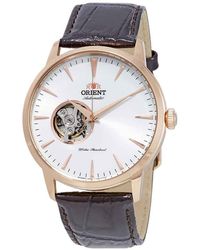 Orient Open Heart Automatic White Dial Watch - Metallic