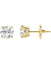 Brilliant Diamond - 14K Igi Certified 4 Carat Round Cut Lab Grown Diamond Stud Earrings For Vs Clarity, E-F Color - Lyst