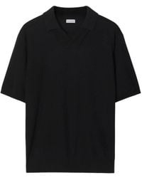Burberry - V-Neck Wool Polo Shirt - Lyst