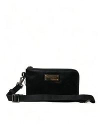 Dolce & Gabbana - Elegant Nylon Leather Pouch With Details - Lyst