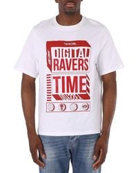 Roberto Cavalli - Optical Digital Ravers Print Cotton T-Shirt - Lyst