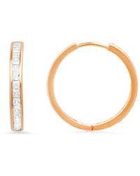 Kylie Harper - 14K Rose Over Princess-Cut Cubic Zirconia Cz Hoop Earrings - Lyst
