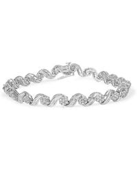 Haus of Brilliance - 10K 2.00 Cttw Round-Cut And Baguette-Cut Diamond Floral Design Swirl Link 7" Bracelet (I-J Color, I1-I2 Clarity) - Lyst