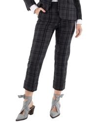 Thom Browne - Ladies Charcoal Check-Pattern Cropped Trousers - Lyst