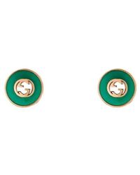 Gucci - Interlocking 18Ct Rose Agate Stud Earrings - Lyst